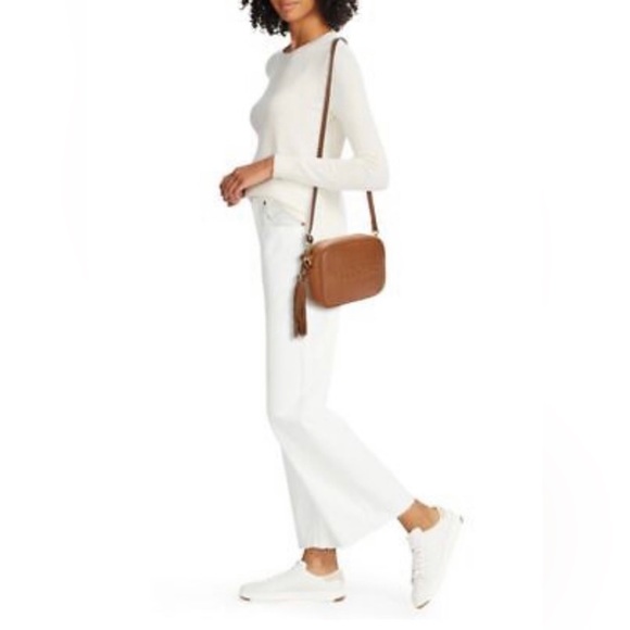 Valentino Handbags - VALENTINO BY MARIO VALENTINO Mia Embossed Leather Shoulder Bag Crossbody Caramel